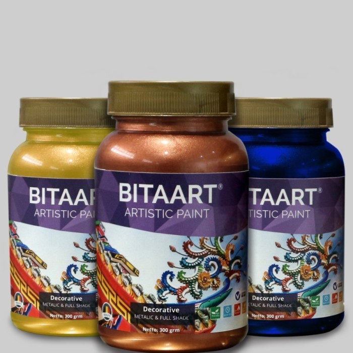 

Bitaart Acrylic 300Gr Cat Dekorative Metalik Berbahan Dasar Air -Anza Wahda