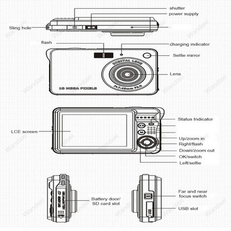 Digital Camera Digicam Kamera Pocket 48Mp Kamera Digital