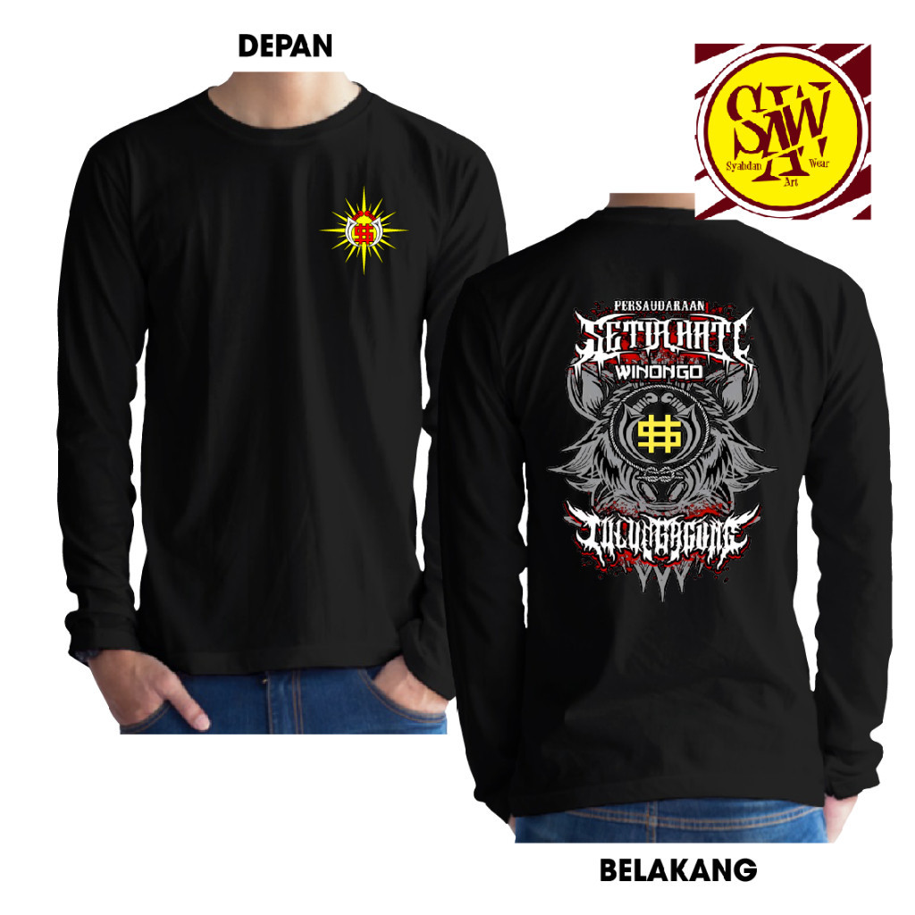 KAOS PERSAUDARAAN SH WINONGO TULUNGAGUNG KAOS LENGAN PANJANG LOGO DEPAN SINAR SYAHDAN 07
