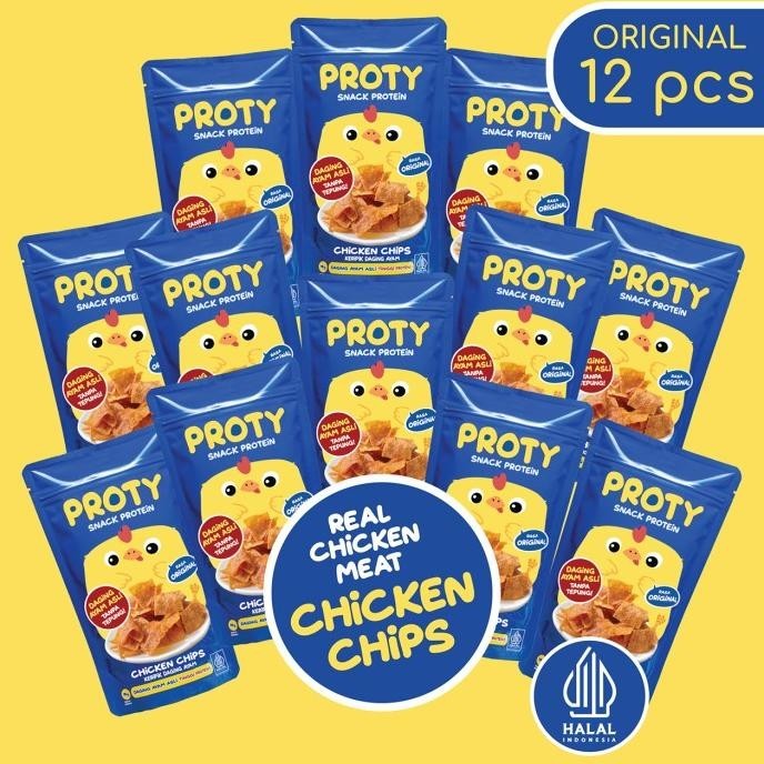 

BIG SALE PROTY ORIGINAL (BUNDLE 12) SNACK KELUARGA TINGGI PROTEIN CHICKEN CHIPS !!!!!
