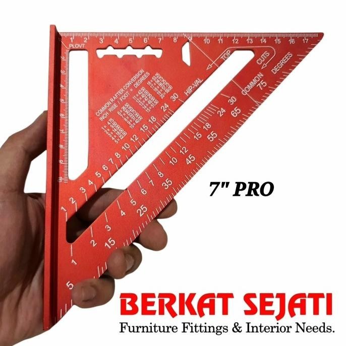 

TERBARU PENGGARIS SEGITIGA SIKU L SUDUT DERAJAT ALUMUNIUM SPEED SQUARE 7 " PRO !!!!!