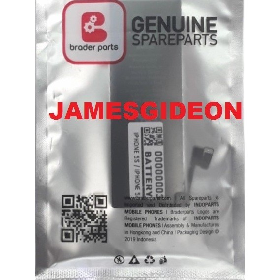 Battery Baterai Batre Batrai Batt Apple Iphone 5S Vizz Double Power