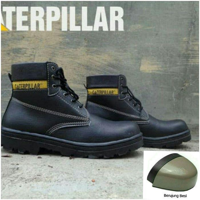 SEPATU BOOT PRIA CATERPILLAR UJUNG BESI SEPATU KERJA LAPANGAN SAFETY