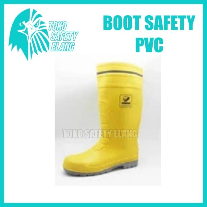 SEPATU SAFETY BOOT PVC COUGAR KUNING DAN COKLAT