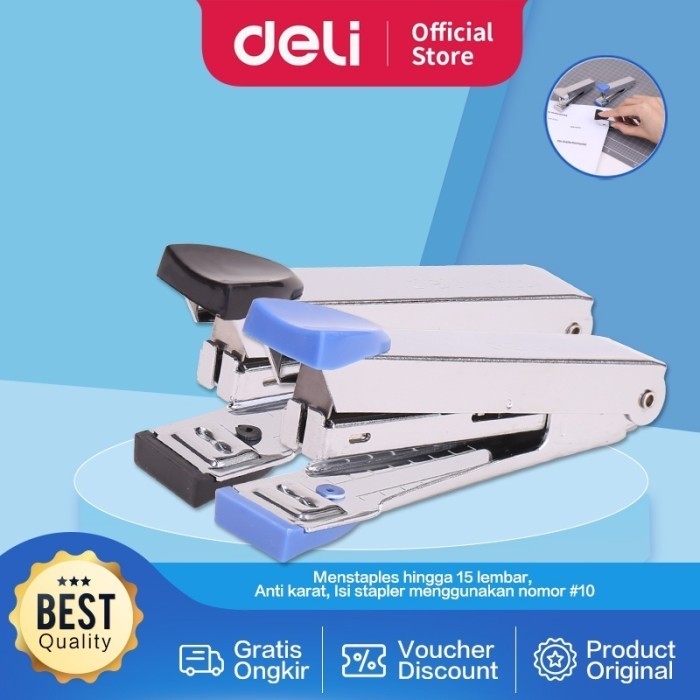 

Asli Deli Stapler Besi Mini Peralatan Kantor 10 Sheets Staples E0224/ E0306 Free Ongkir