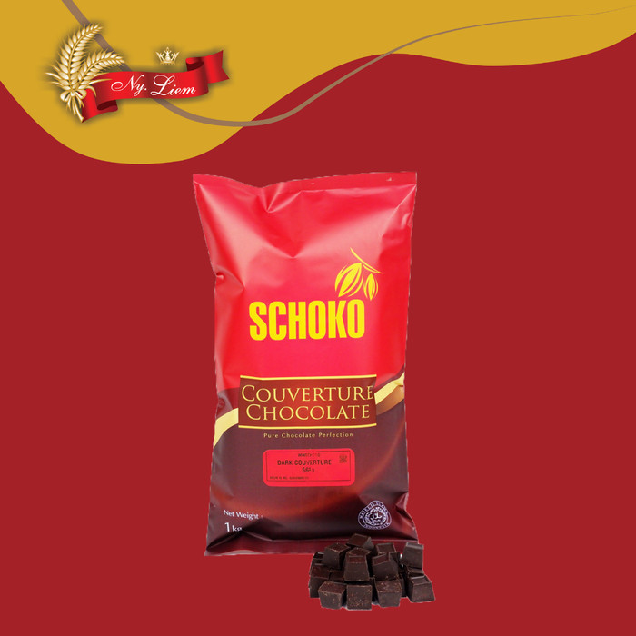 

Ready SCHOKO Couverture Chocolate / Cokelat 56% Cube 1 kg