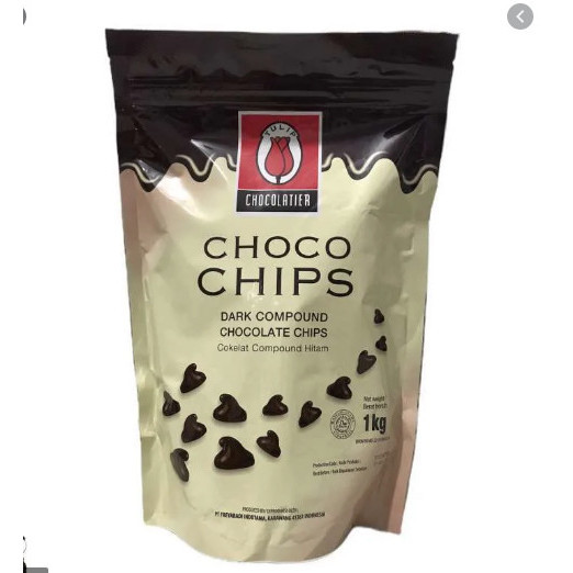 

Ready Tulip choco chips dark compound chocochip chocolate chips dark coklat