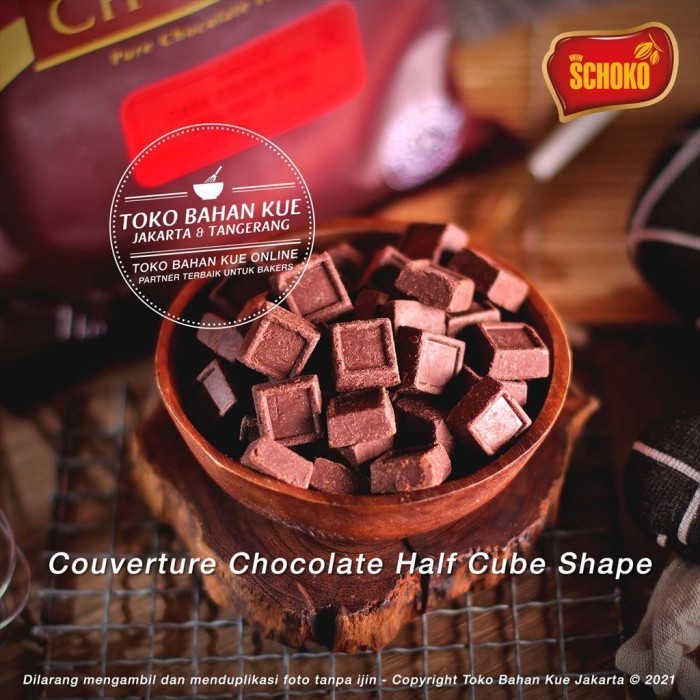 

Ready Schoko Dark CUBE 58% 250gr Chocolate Couverture Coklat Baking Enak