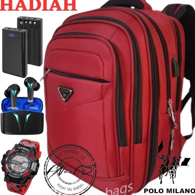 Promo Ransel Polo Milano Import Original 100% Tas Sekolah Backpack Smp Sma Termurah