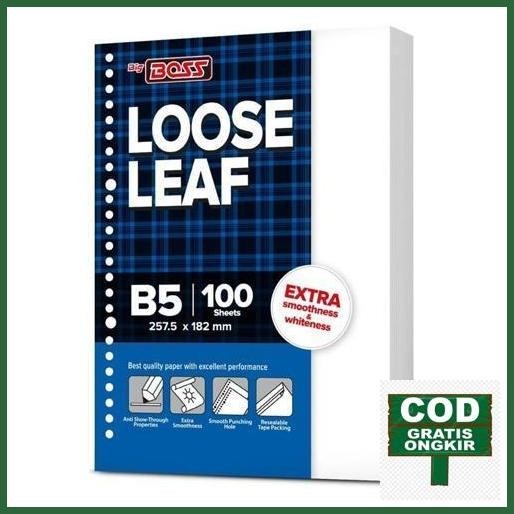 

Flash Sale Loose Leaf Big Boss B5 100 Polos Plain, Loose Leaf Binder Note Jaminan Original