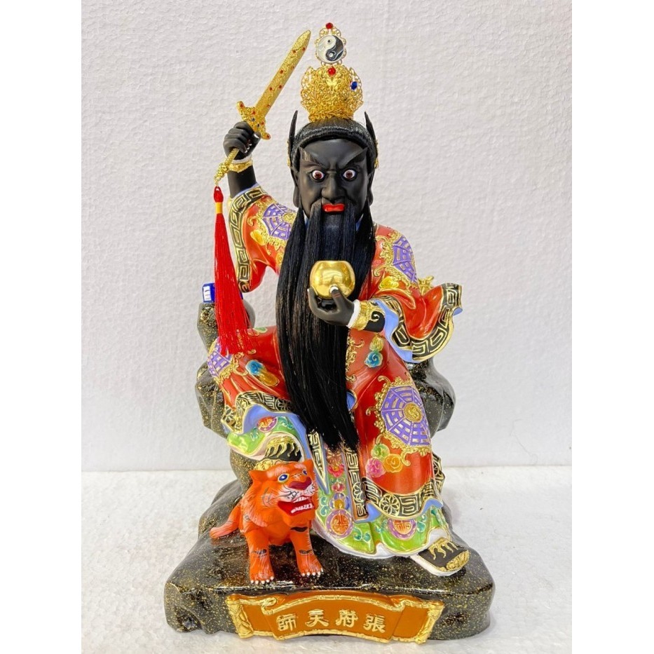 Fran Patung Dewa Zhang Tian Shi / Tio Tian Shi / 12 Inch Kayu Taiwan