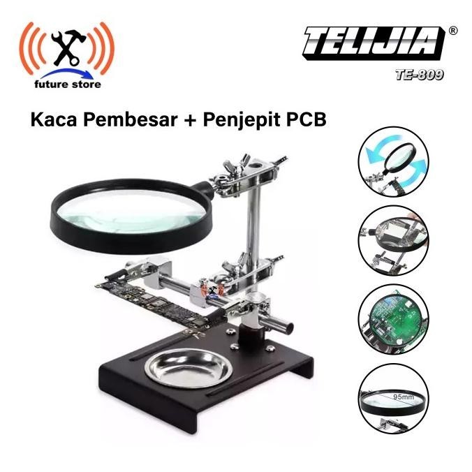 

TELIJIA TE-809 Penjepit PCB Kaca Pembesar With Auxiliary Clip Original