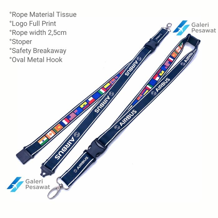 

Lanyard / Gantungan Tali Id Airbus Bendera Hitam Premium