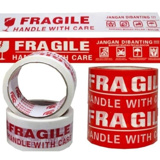 

Packing Lakban Fragile Isolasi Lem Selotip Warna Merah Tape Online Set