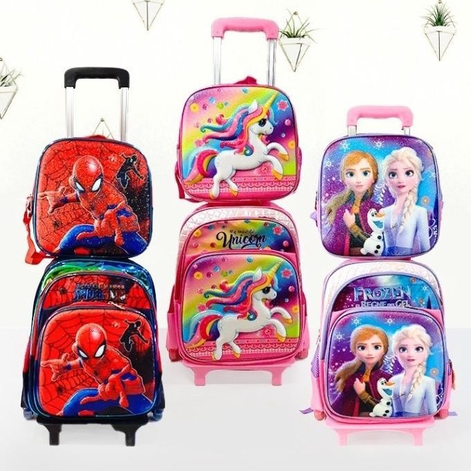 Trend Tas Trolley Anak/Tas Trolley Karakter/Tas Roda Anak Berkualitas