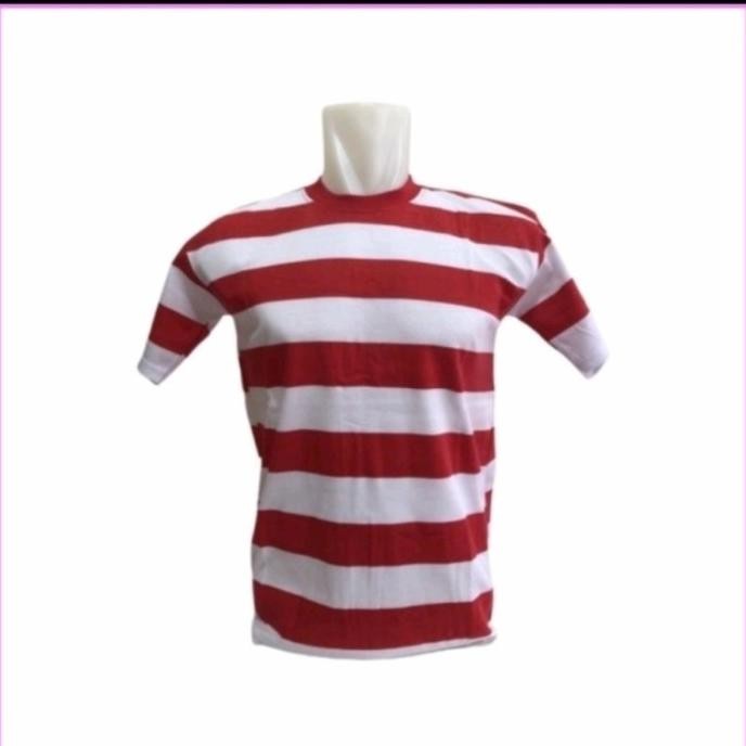 Maksimal Kostum Adat Baju Sate Madura Sakera Kaos Garis Putih Merah Sakera