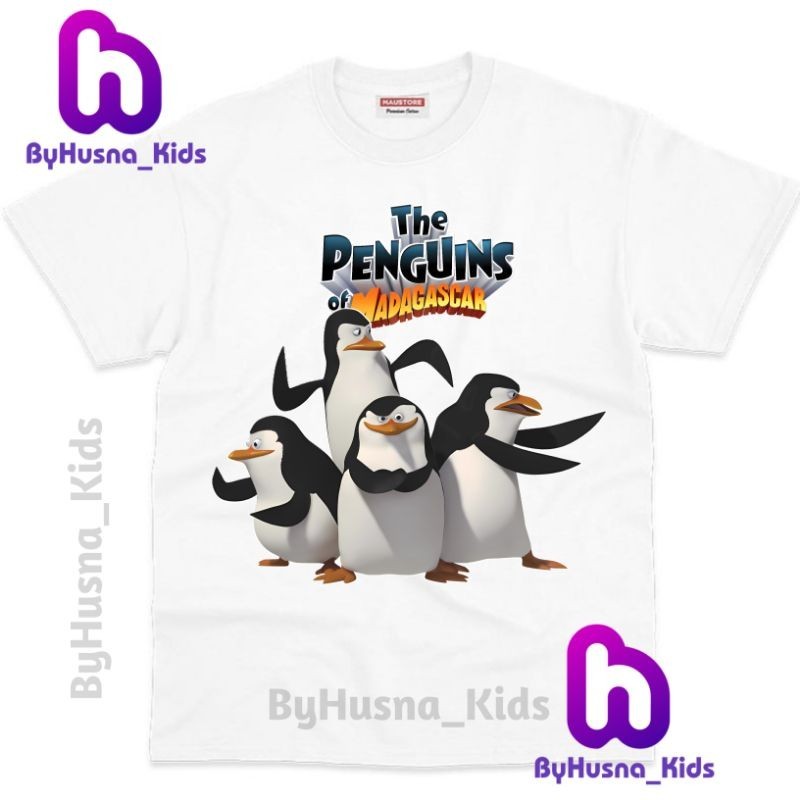 BAJU ANAK KAOS ANAK THE PENGUINS OF MADAGASCAR ATASAN ANAK BALITA BATITA PAKAIAN ANAK UNISED CEWE CO