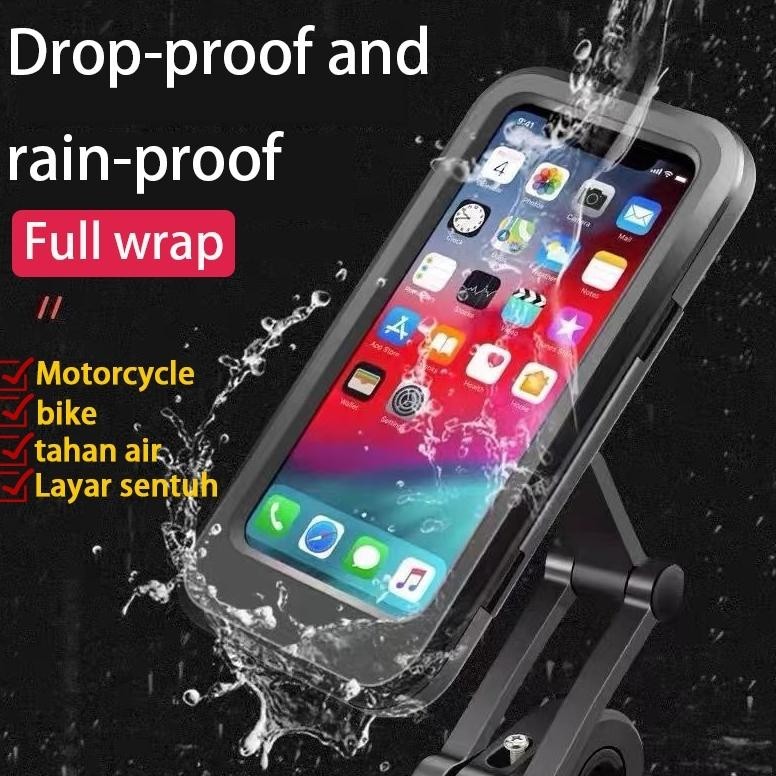 [COD]holder hp motor waterproof- Braket Navigasi Sepeda Motor-Holder Hp Anti air Touchscreen-holder 