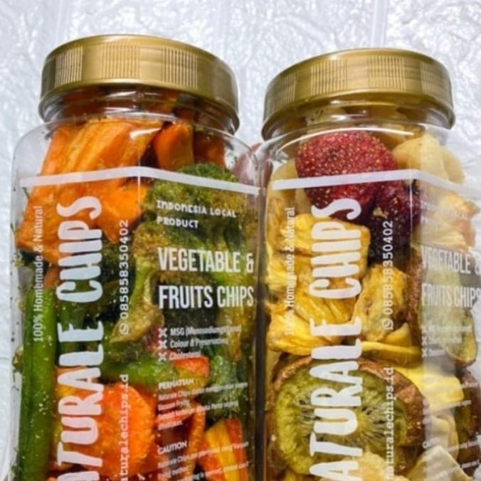 

Keripik Sayur Mix + Buah Mix (2Jar) Naturale Chips Vacuum Frying GJ