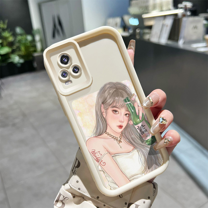 Casing Hp VIVO V20 Pro Case HP pelindung silikon Kesing lunak baru casing ponsel pola Manga perempua