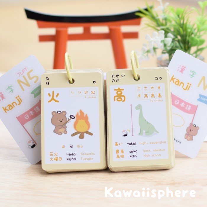 

JLPT N5 Kanji Flash Card Learn Japanese Kanji for Beginner Kanji N5