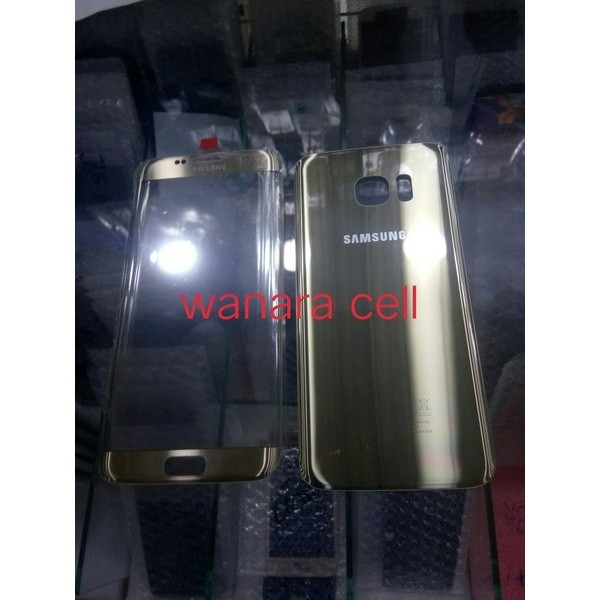 KACA LCD KACA DEPAN DAN BACK DOOR CASING BELAKANG SAMSUNG S7 EDGE G935 ORIGINAL GOLD