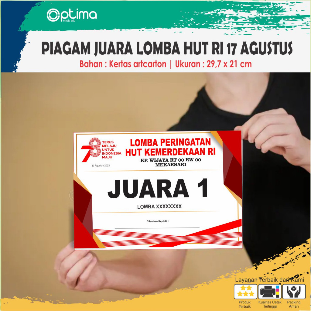 

Y6J PIAGAM / SERTIFIKAT JUARA PEMENANG LOMBA PERINGATAN HUT KEMERDEKAAN RI 78 TAHUN 2023 AAF