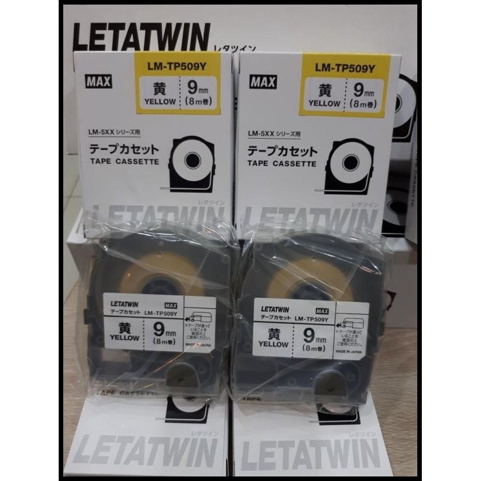 

BEST DEAL LABEL TAPE LETATWIN 9ML WARNA YELLOW LM-TP509Y MAX LETATWIN !!!!!!