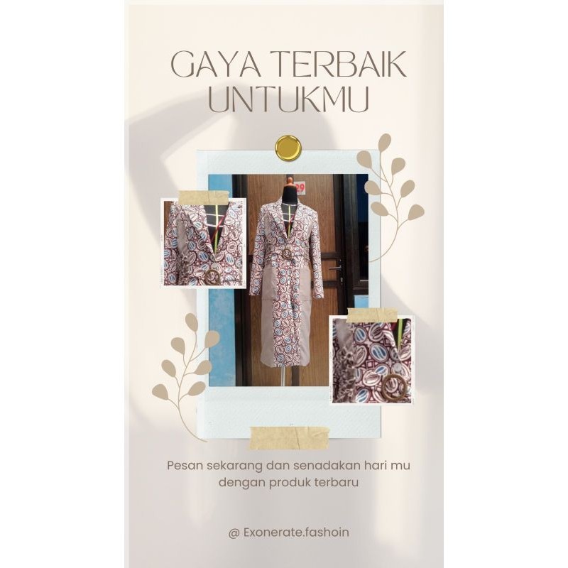 MANTEl WANITA KOREA SYTLE batik cap