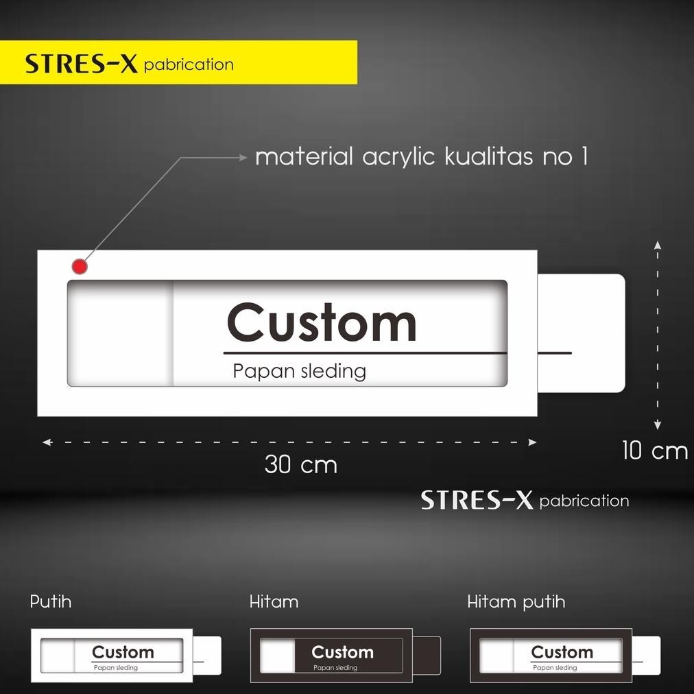 

Papan Nama Ruangan Sliding Costum Tulisan