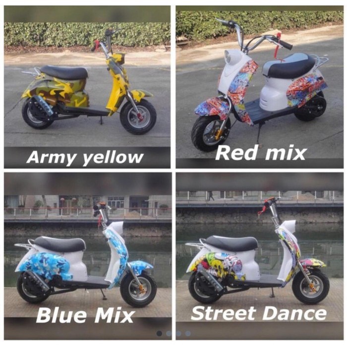 Motor Mini Scoopy Anak Lenka Sc1 Motif 50Cc Mesin Tarik