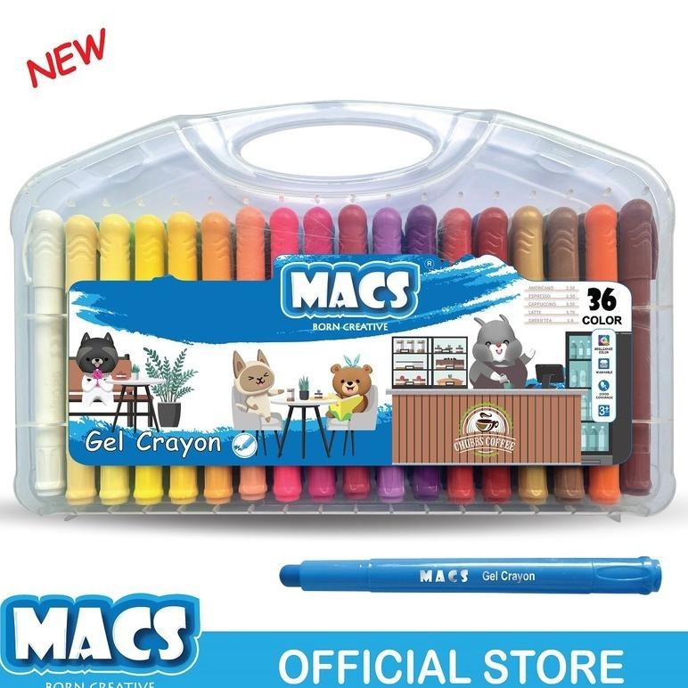 

ul-64 MACS Gel Crayon 36 Warna Colors Hemat