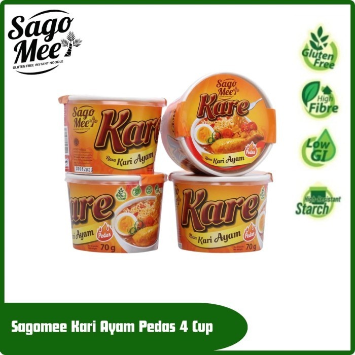 

Paket 4 Sago Mee Kari Ayam (Cup) Gluten Free Noodle Sehat