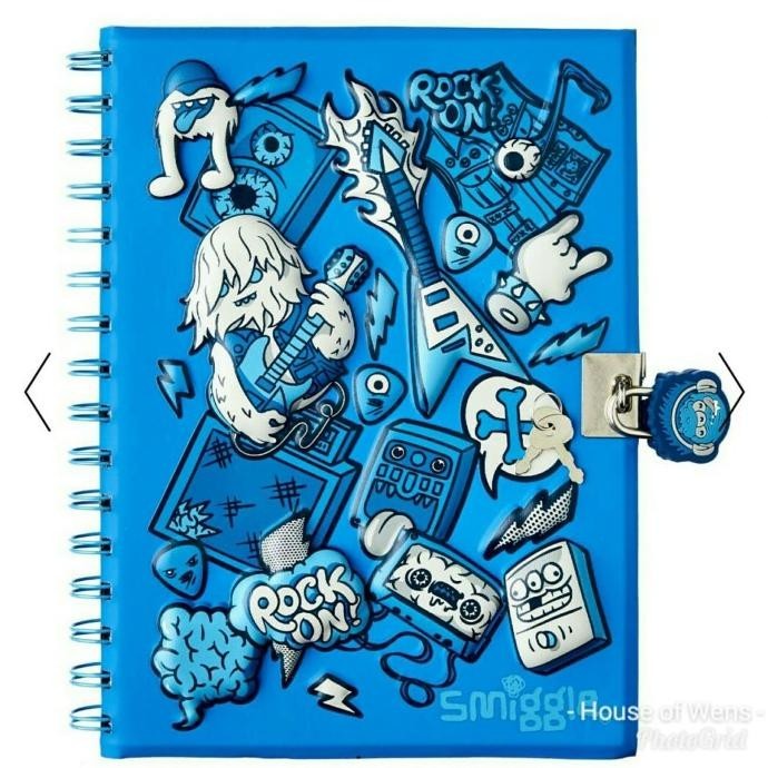 

New Sale Smiggle A5 Rocks 3D Lockable Notebook - Diary Kunci Smiggle Limited Edition