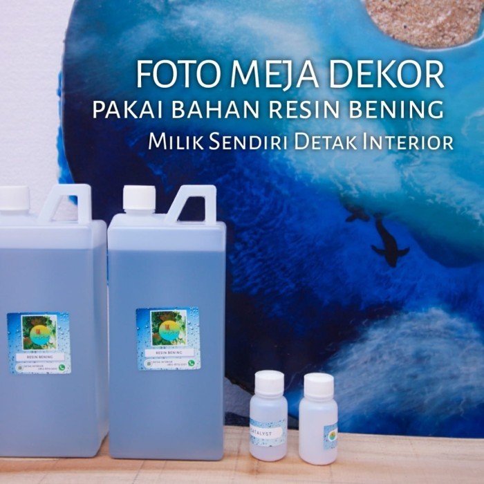 RESIN BENING 1KG + KATALIS 20 GR, CAIRAN PELAPIS BENING SEPERTI KACA