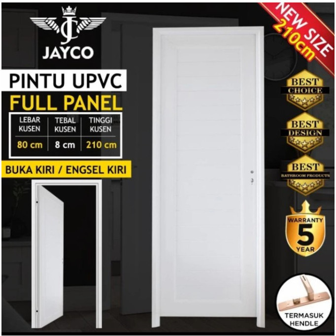 PINTU KAMAR MANDI UPVC JAYCO 70X200 PUTIH / PINTU 70 X 200 UPVC-01