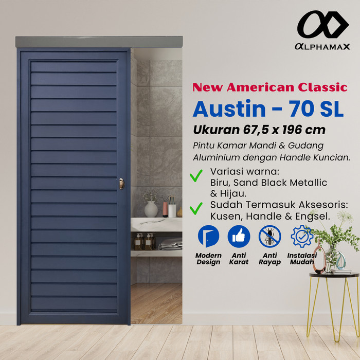 ALPHAMAX AUSTIN-70 SL PINTU KAMAR MANDI PINTU ALUMINIUM SLIDING GESER