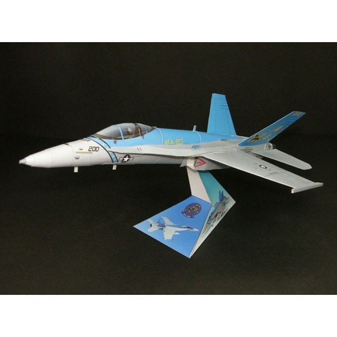 diy papercraft lembar kertas pola pesawat tempur f18 black lion zenyang22