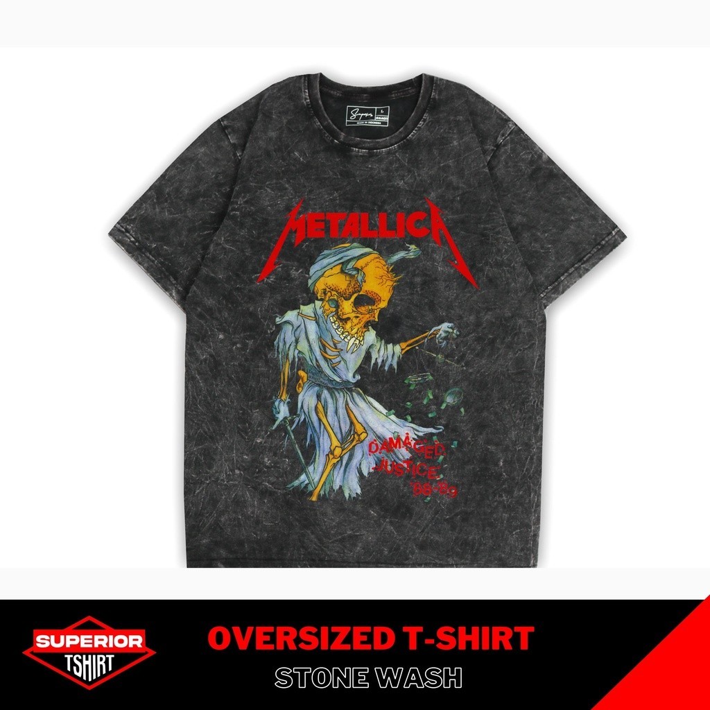 KAOS METALLICA OVERSIZE STONEWASH / WASHED TEES / SANDWASH / ACID WASH / KAOS BAND / KAOS BAND METAL