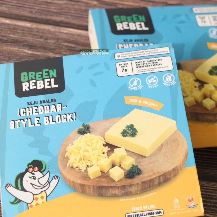 

GREEN REBEL VEGAN CHEDDAR CHEESE KEJU VEGAN 165 GR