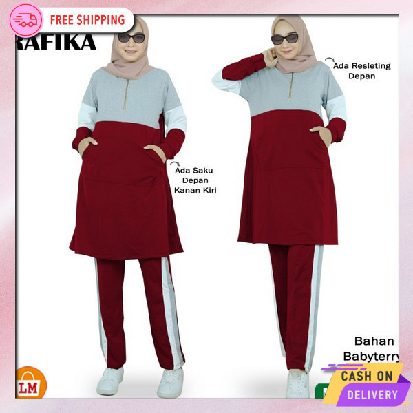 Bsju Celana Set Stelan Training Satu Setel Wanits Aerobic Time Stelan Olahraga Trendy Wanset Trainin