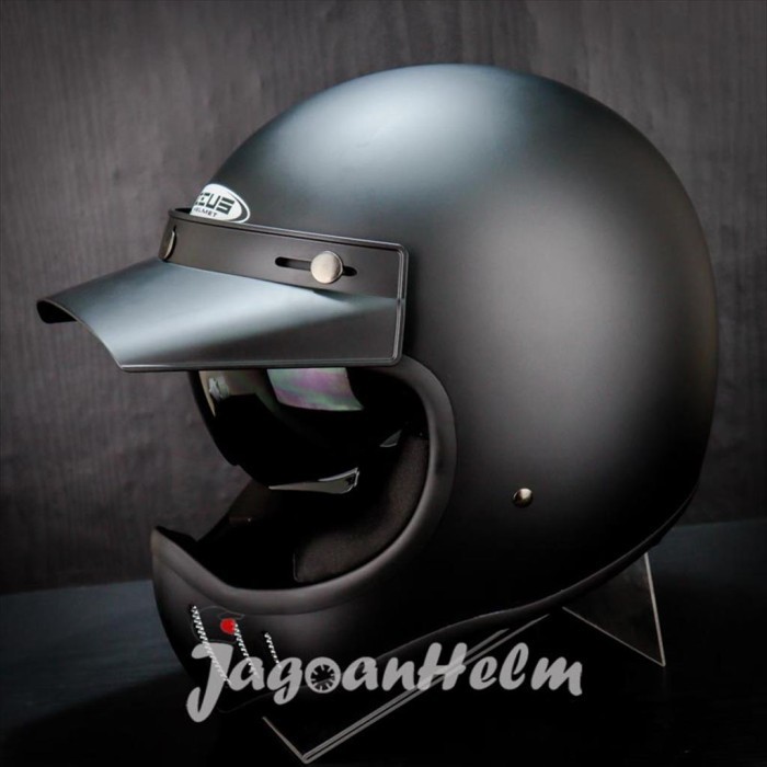 ZEUS HELM ZS916 D SOLID MATT BLACK ZS916D - ZEUS 916 RETRO CLASSIC