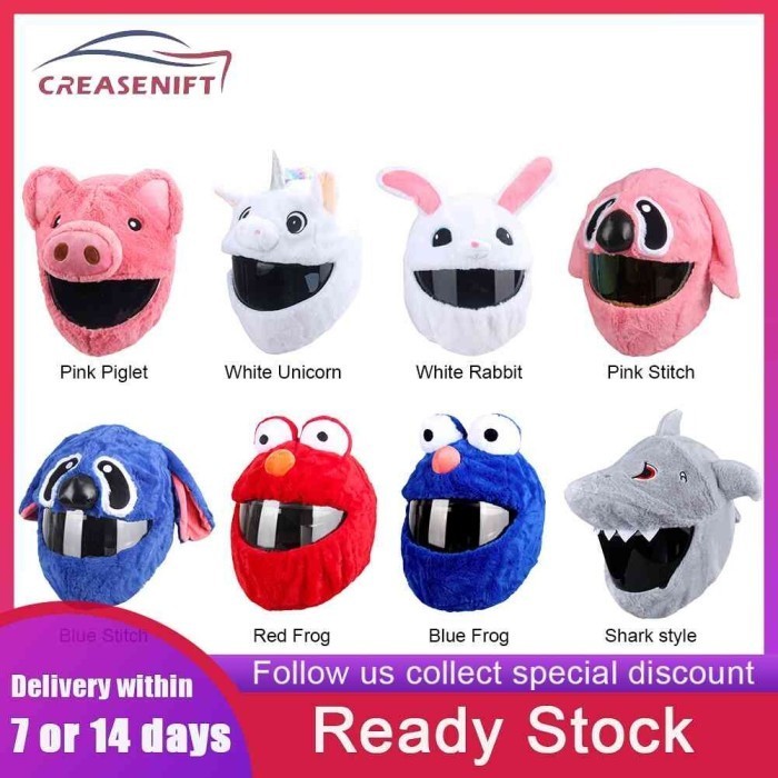 HELM BONEKA KARTUN DENGAN TELINGA FLEKSIBEL BESAR GILA HELM LUCU