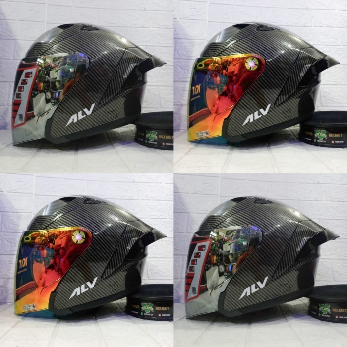 HELM ALV ULTRON CARBON BLACK PAKET GANTENG