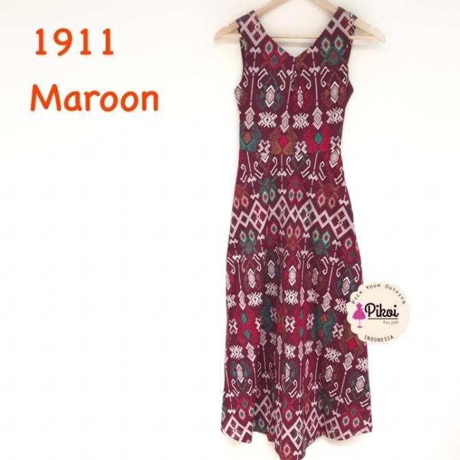 New Sale Dress Batik Wanita Modern Panjang / Sleeveless Dress Maxi Kantor Kerja Berkualitas