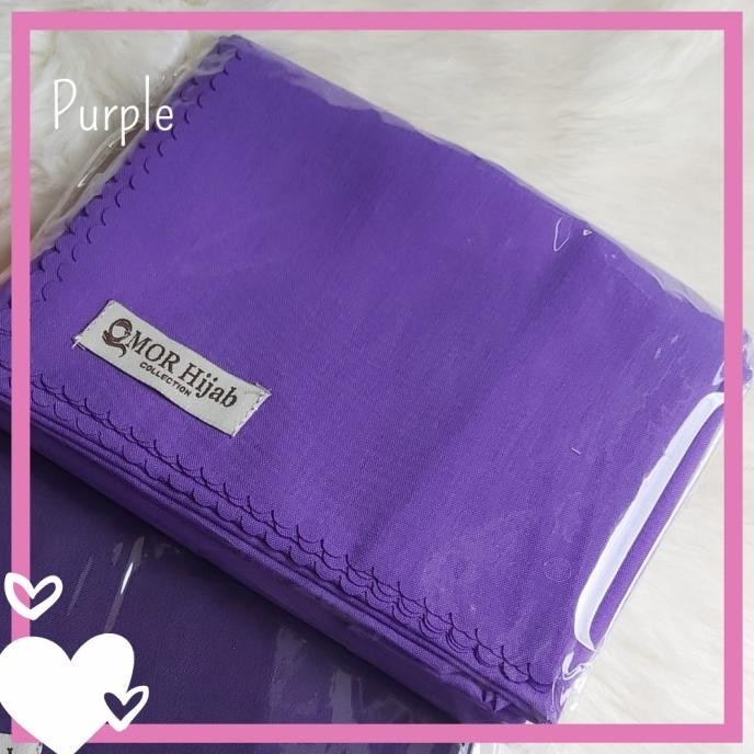 jilbab segiempat voal premium laser cut polos hijab instan ungu purple