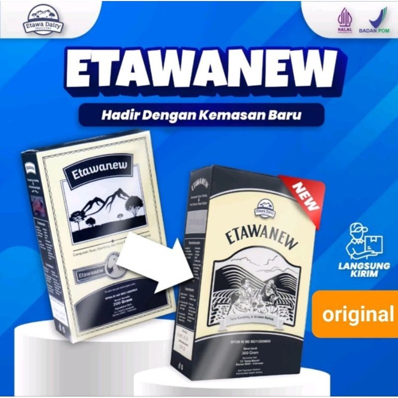 

Etawanew PLATINUM 200 gram, Susu Etawa Bubuk, Lebih Baru lebih Asli