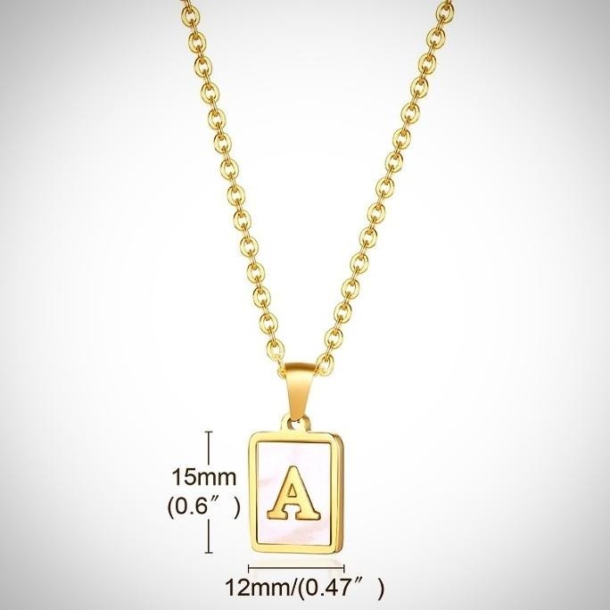 Big Sale Kalung Titanium K-T Stainless Steel Kalung Inisial Kalung Huruf Kotak Limited Edition