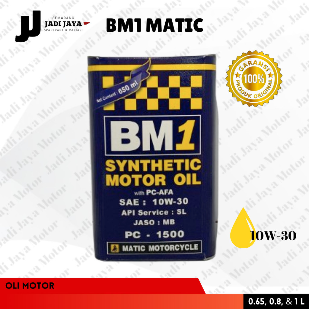 Oli Mesin BM1 Matic SAE 10W-30 0.65, 0.8, & 1 L Full Synthetic