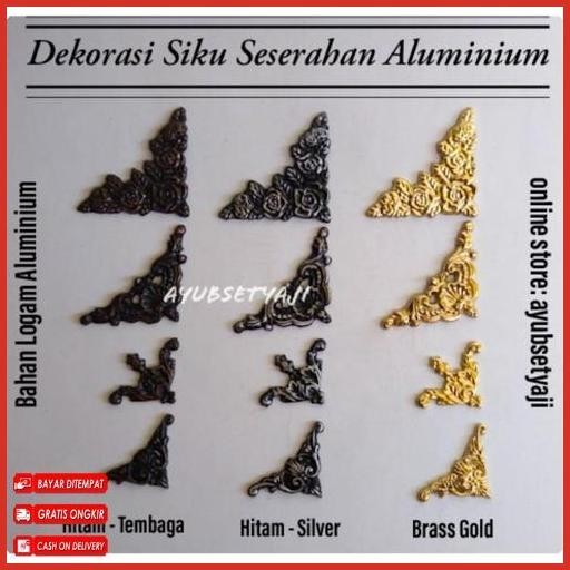 Cuci Gudang Sudut Siku Box Seserahan & Hantaran Aluminium Model Al 03 Antik Aksesoris Mahar Sudut Si